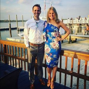 ASOS floral one shoulder dress